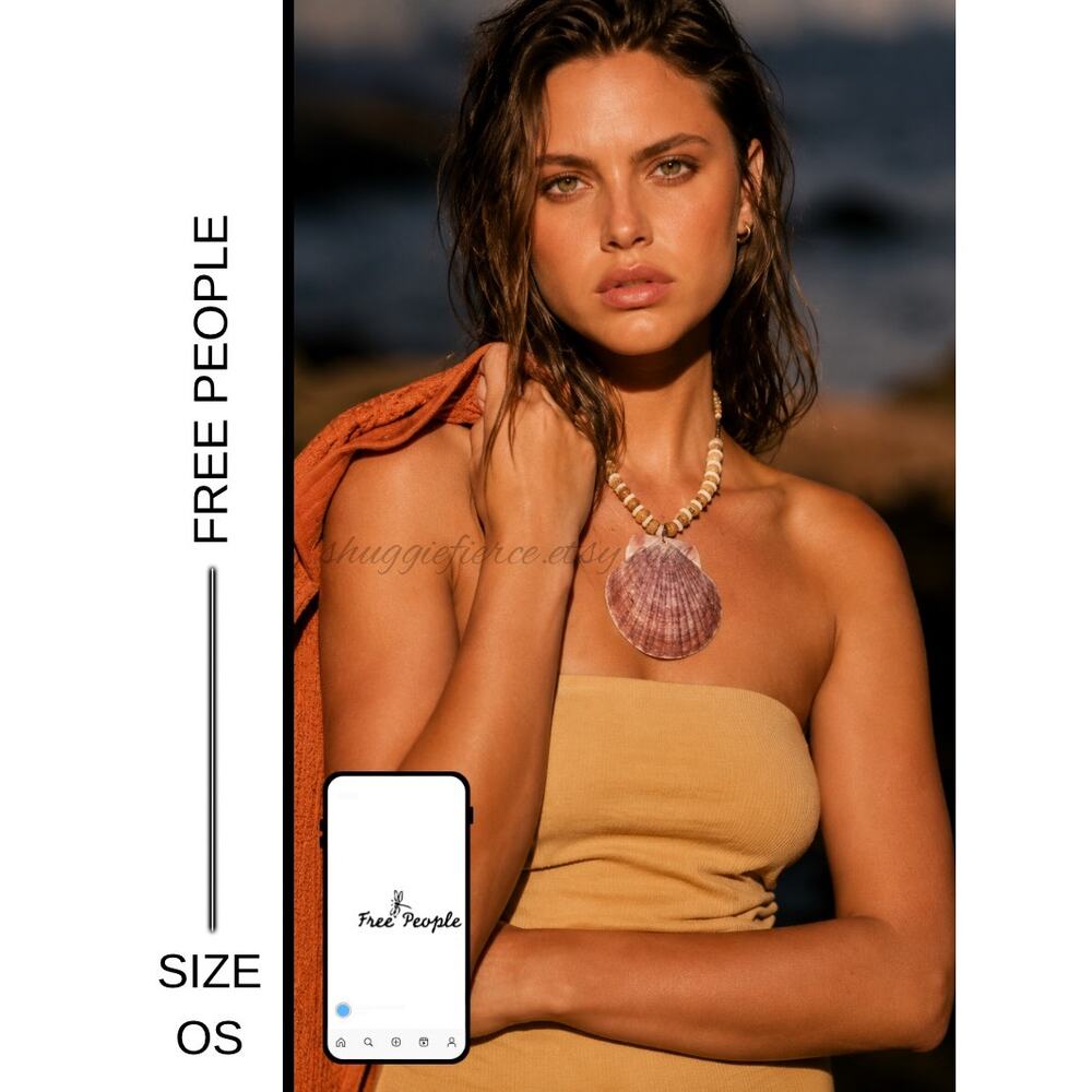 MSRP: $68 | ✨ Free People Shell Pendant Statement Necklace ✨SAME / NEXT DAY SHIP